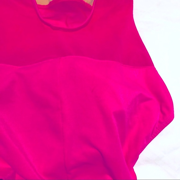 Hot Pink One Piece Swimsuit, High Cut Leg, Mesh Cut Outs, BarbieCore Halloween - Picture 6 of 10